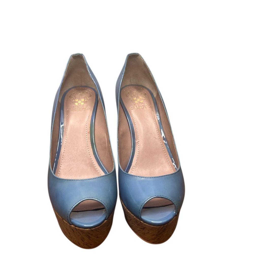 Vince Camuto Light Blue Peep-Toe Heels